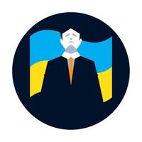 ukraine flag and president vector