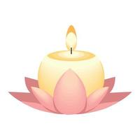 candle on flower vector