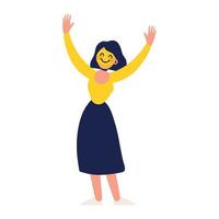 woman and emoji smiling vector