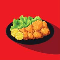 comida japonesa tempura vector