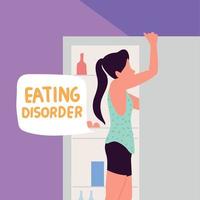 girl with eating disorder vector