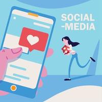 social media addiction phone vector