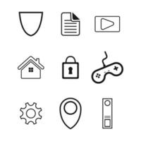 Contact line vector icons. Media and internet communication outline symbols