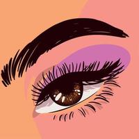 maquillaje de ojos femenino vector