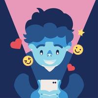 man using smartphone vector