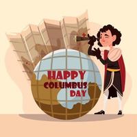 Happy Columbus Day, america discovery vector