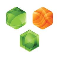 Hexagon vector geometric polygonal logo set concept illustration