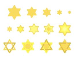 Star of David set vector illustration isolated on white background