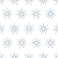 Snowfkake vector seamless pattern in white and light blue colours