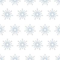 Snowfkake vector seamless pattern in white and light blue colours