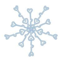 Fantasy blue snowflake vector illustration isolated on white background