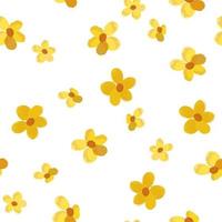 Floral seamless pattern vector illustration with yellow flowers