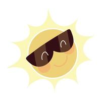 funny sun with sunglasses vector