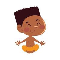 afro boy in short pants vector