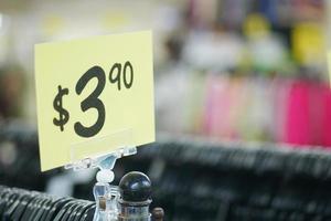 Close up of sale sign in a closing store. photo