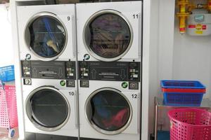 Singapore Orchard 10 June 2022, Row of industrial laundry machines photo