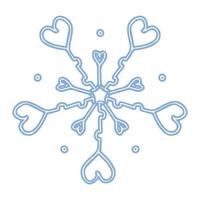 Ilustración de vector de copo de nieve azul de fantasía aislado sobre fondo blanco