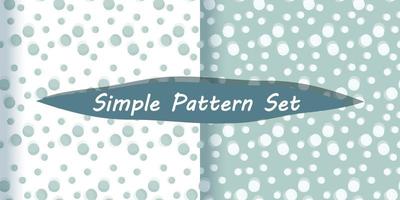 Polka dot seamless vector pattern set in white and blue