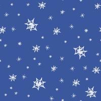 Seamless pattern with white dots and snowflakes vector illustration