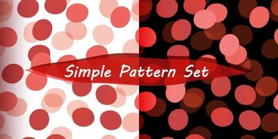 Abstract polka dot seamless vector pattern set red and black