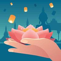 Loy krathong festival in vector style