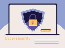 cybersecurity laptop digital vector