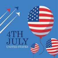 día de la independencia 4 de julio festivo vector