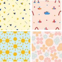 geometric and Flower Design Bundle vector