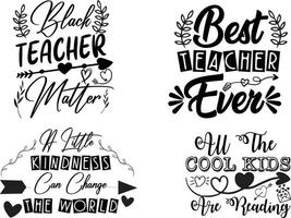 Teacher Craft Design Bundle Lettering vector