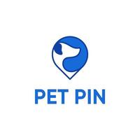 diseño de logotipo de pin y perro vector