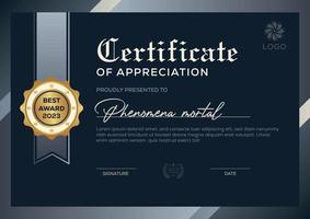 plantilla de diseño de certificado elegante de lujo vector