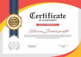 Realistic certificate design template vector