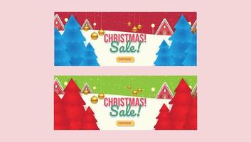 Christmas sale promotion banner template vector