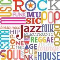 Music Styles Text Design vector