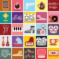 Random Objects Vector Collage