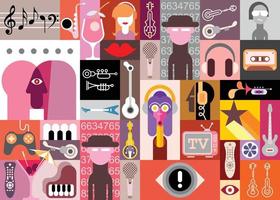 collage de arte pop vector