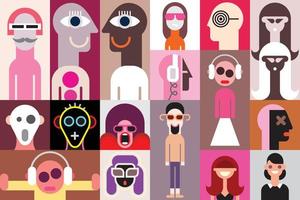 People pop art vector illustration