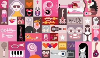 collage de arte pop musical vector