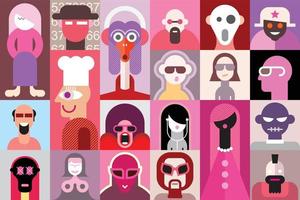 People pop-art vector design