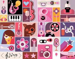 Concert Pop Art Collage vector illustration