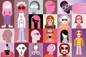 People pop art vector illustration