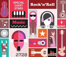 Rock Concert poster template design vector