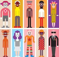 Full body portraits of people vector