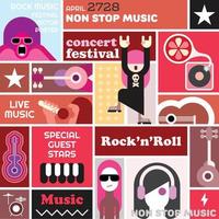 Rock Concert poster template design vector