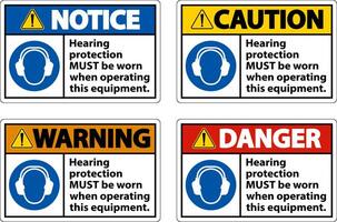 Hearing Protection Must Be Worn Sign vector