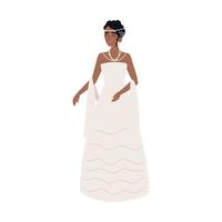 afro american bride wedding vector