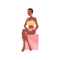 mujer afro con vitíligo vector