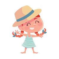 cute girl with hat vector