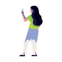 woman pointing with finger vector