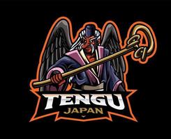 Tengu mascot logo design vector